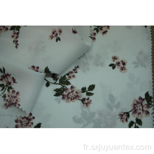 Tissu 100% polyester imprimé de fleurs en satin martelé